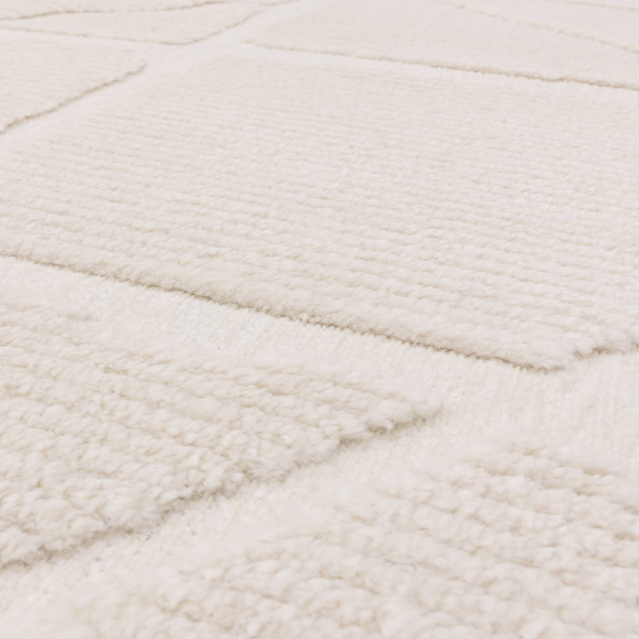 Rug Freja geometric white light beige 80x150 cm