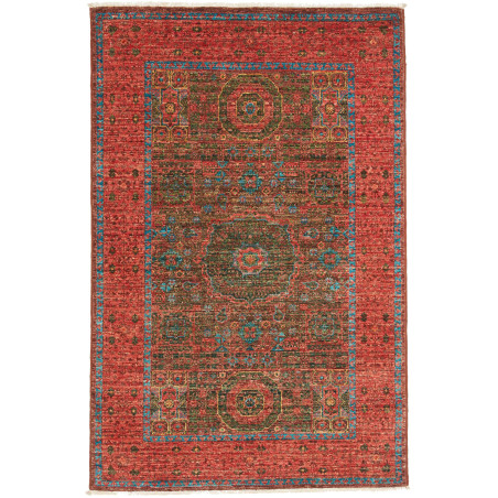 Rug Mamlouk Pakistan 81x123 Red Terracotta Turq