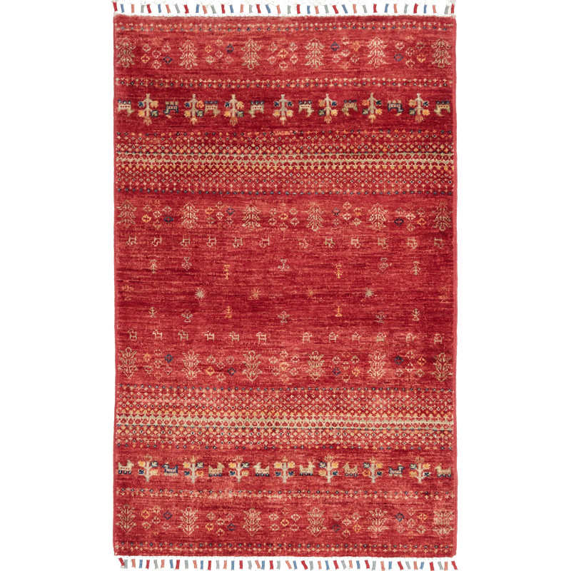 Rug Siva Pakistan 77x124 Brick Red Beige Dark B