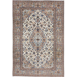 Hand Made Rug Kashan Persia 200x297 Ivory Blue