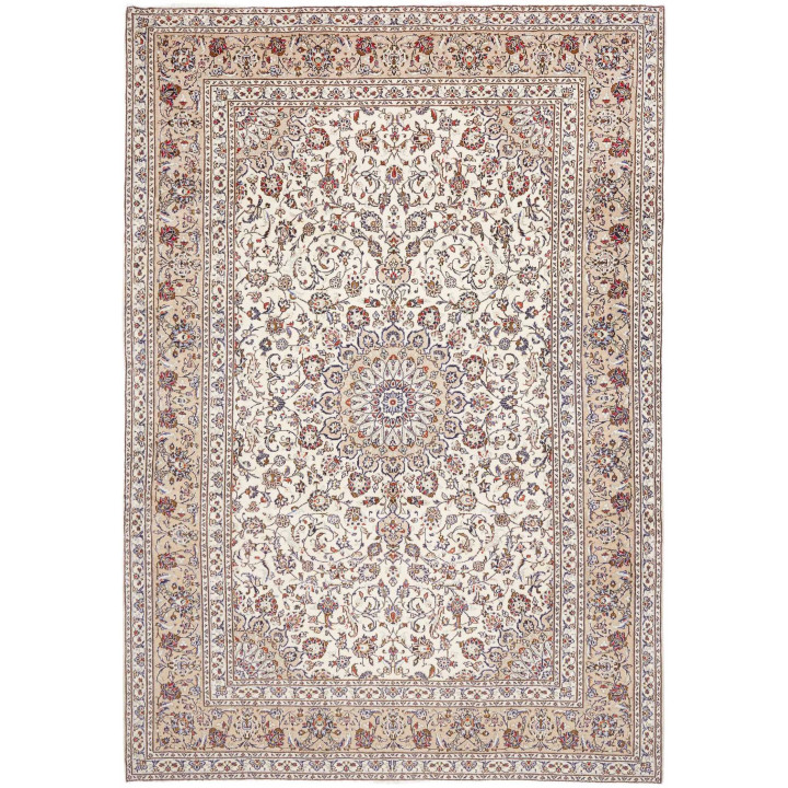 Hand Made Rug Kashan Persia 240x348 Ivory Red