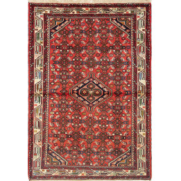 Hand Made Rug Hamadan Persia 105x155 Red Ivory