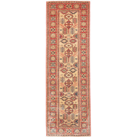 Rug Kazak Fine Pakistan 76x244 Beige Red Navy B