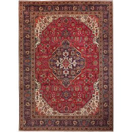 Hand Made Rug Tabriz Persia 248x343 Red Midnigh