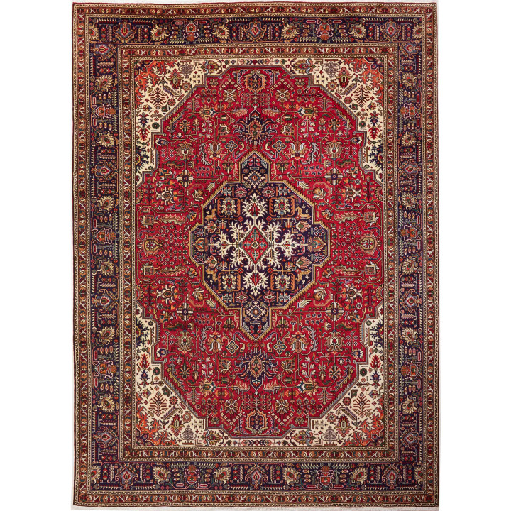 Hand Made Rug Tabriz Persia 248x343 Red Midnigh