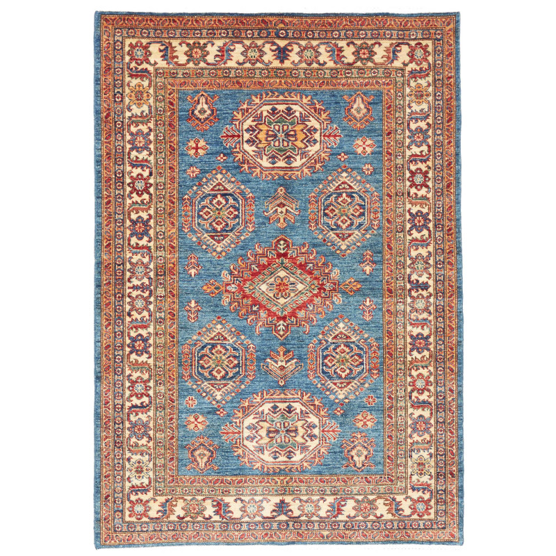 Rug Kazak Fine Pakistan 118x171 Blue Red Cream