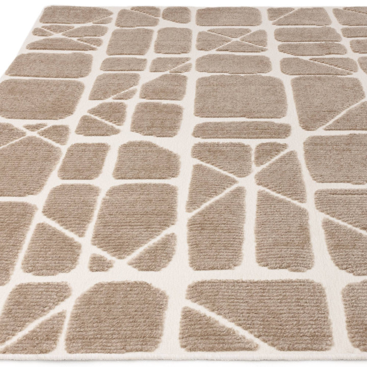 Rug Freja geometric beige ivory 80x150 cm
