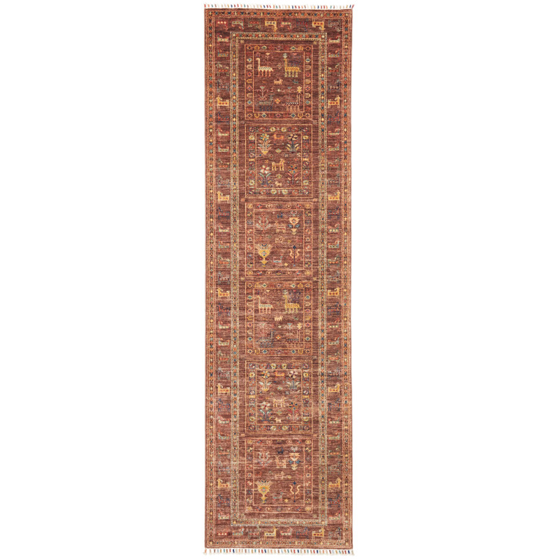 Rug Rubin Pakistan 80x296 Rust Brown Terracotta