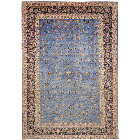 Rug Kashan Persia 307x447 Sky Blue Azure Cream
