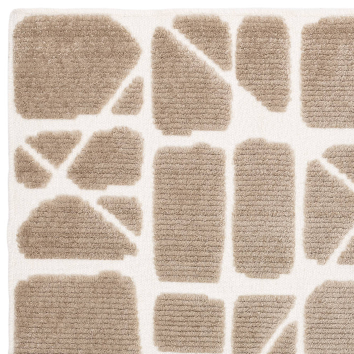 Rug Freja geometric beige ivory 80x150 cm