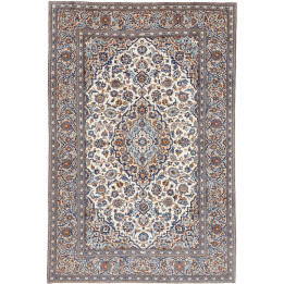 Hand Made Rug Kashan Persia 200x303 Ivory Cobal