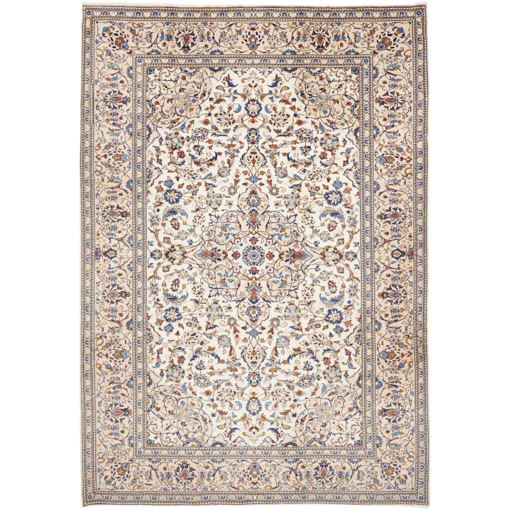Hand Made Rug Kashan Persia 243x353 Ivory Blue