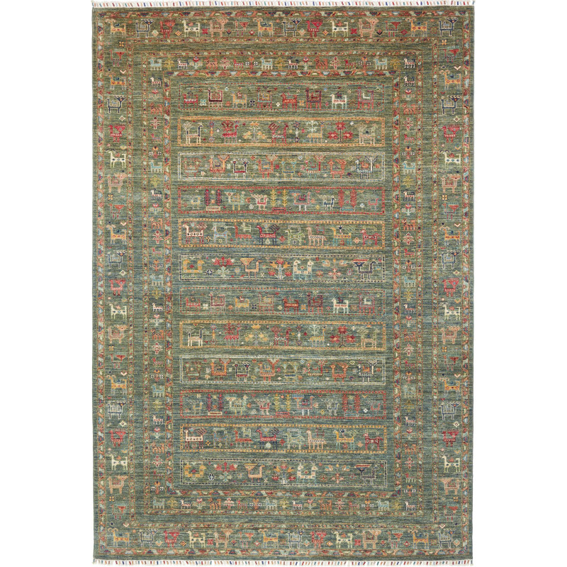 Rug Rubin Pakistan 201x292 Teal Green Terracott