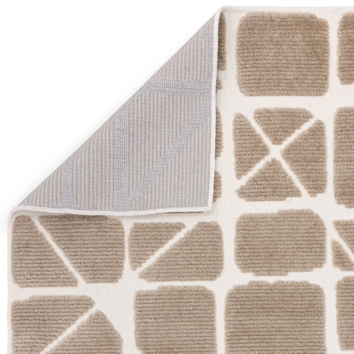 Rug Freja geometric beige ivory 80x150 cm