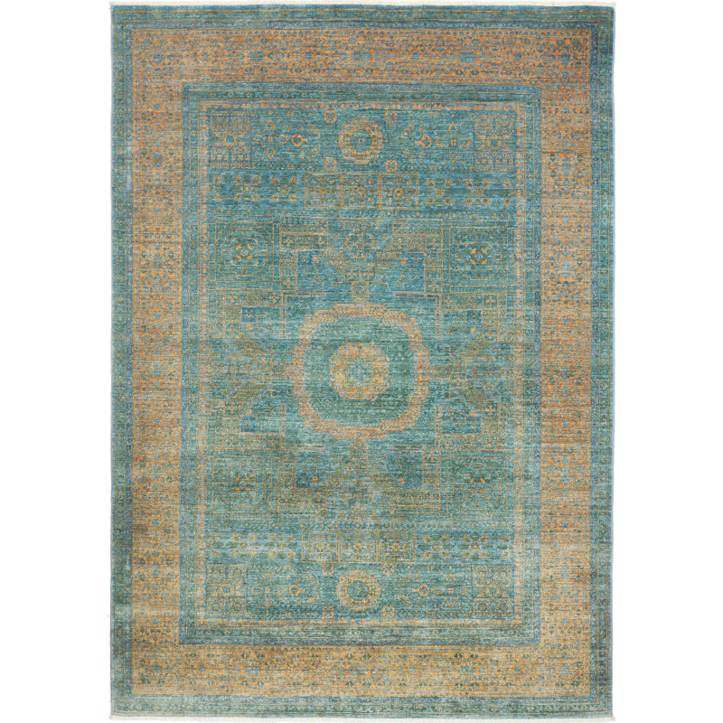 Rug Mamlouk Pakistan 174x241 Turquoise Gold Fad