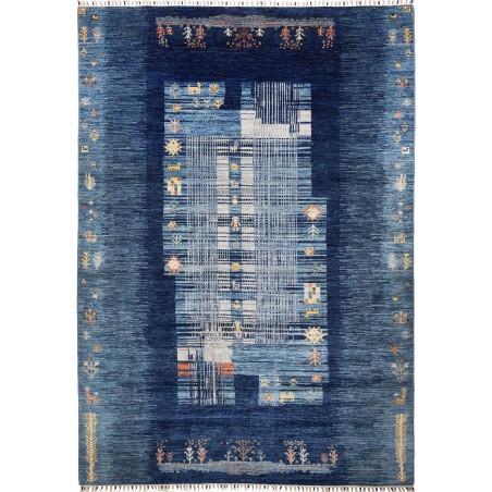 Rug Siva Pakistan 213x299 Deep Blue Light Blue