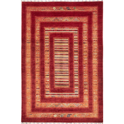 Rug Siva Pakistan 209x308 Scarlet Red Orange Te