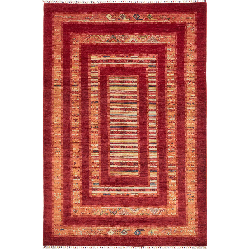 Rug Siva Pakistan 209x308 Scarlet Red Orange Te