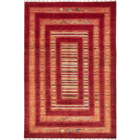 Rug Siva Pakistan 209x308 Scarlet Red Orange Te