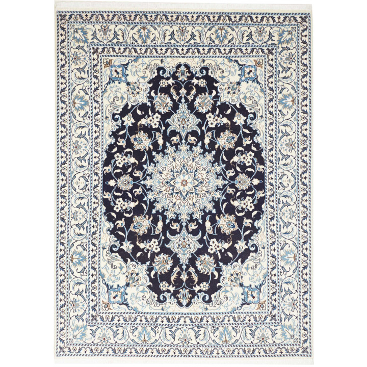 Hand Made Rug Nain Kashmar Persia 148x202 Dark
