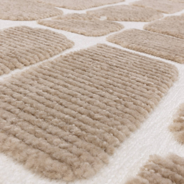 Rug Freja geometric beige ivory 80x150 cm