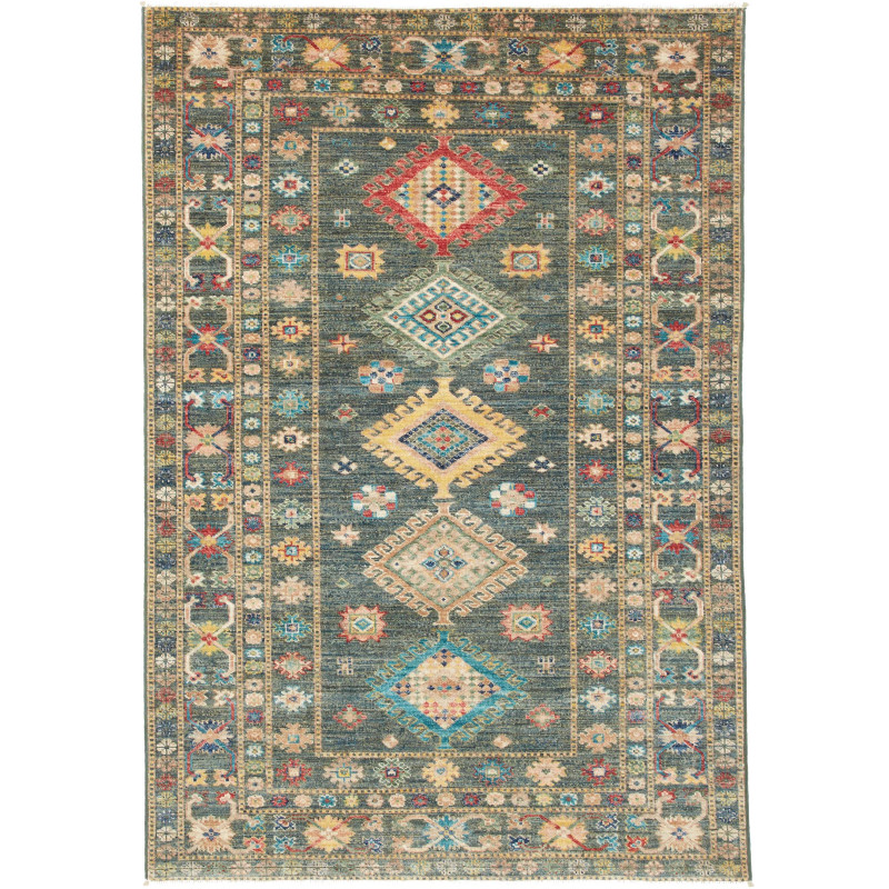 Rug Kazak Fine Pakistan 125x181 Petrol Green Re