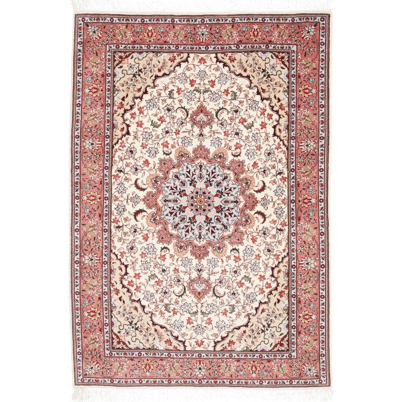 Rug Tabriz 50 Raj Persia 102x150 Cream Ivory Pa