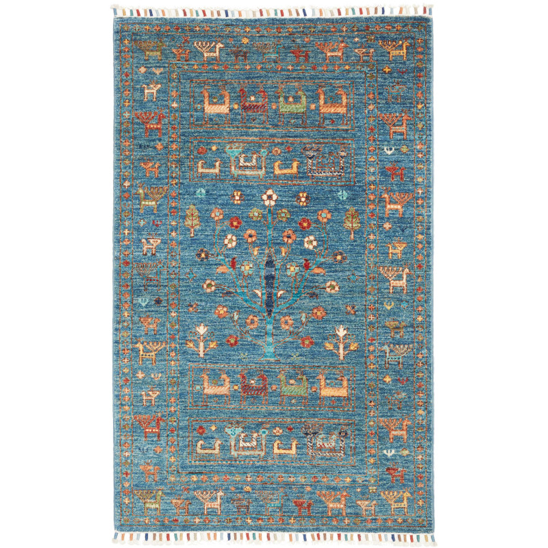 Rug Rubin Pakistan 81x130 Teal Blue Red Orange
