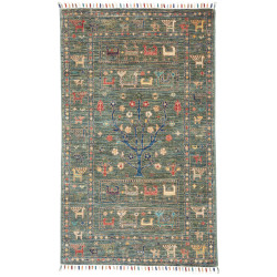 Rug Rubin Pakistan 76x125 Dark Teal Blue Cobalt