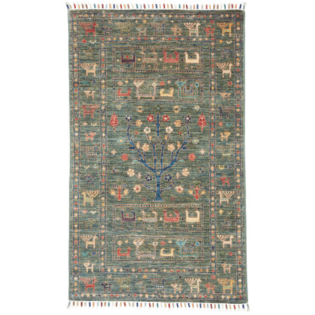 Rug Rubin Pakistan 76x125 Dark Teal Blue Cobalt