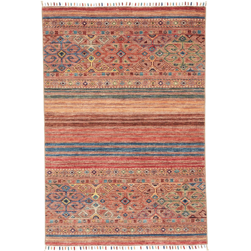 Rug Rubin Pakistan 99x146 Terracotta Orange Blu
