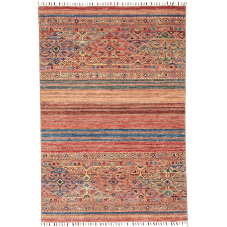 Rug Rubin Pakistan 99x146 Terracotta Orange Blu