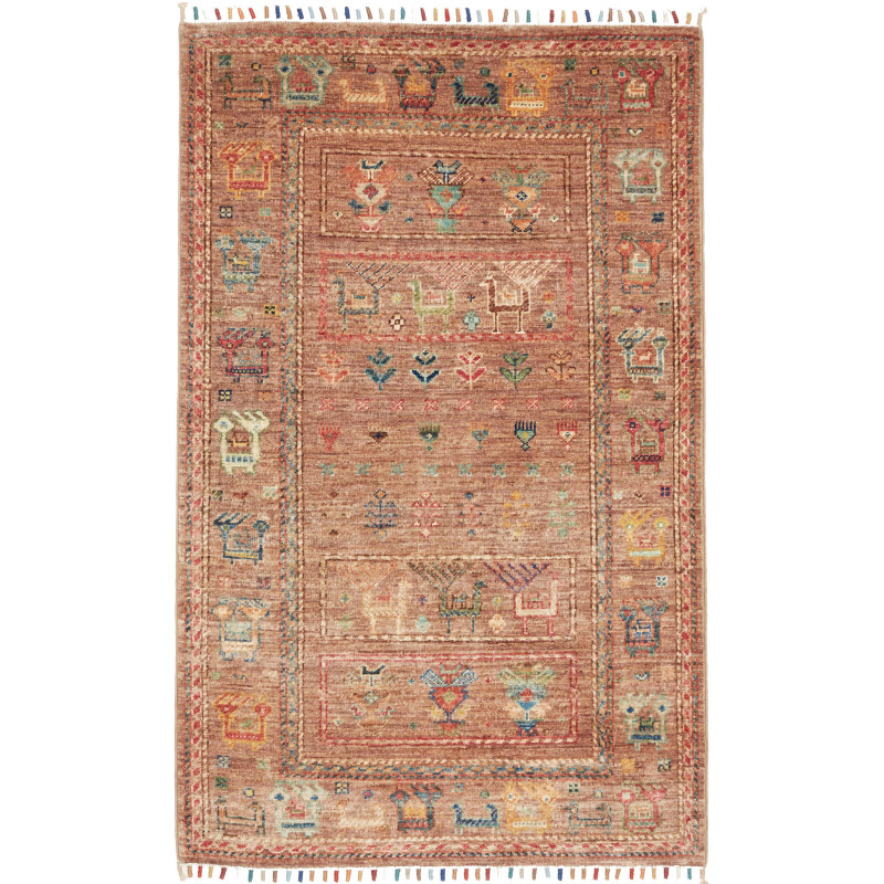 Rug Rubin Pakistan 79x125 Terracotta Blue Green