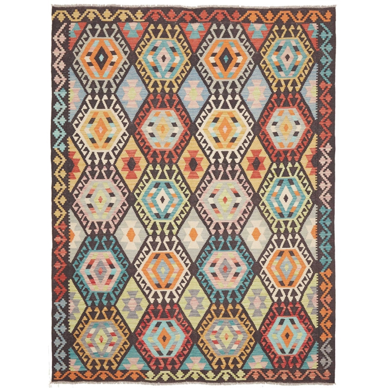 Rug Kilim Afghanistan 183x242 Dark Brown Charco