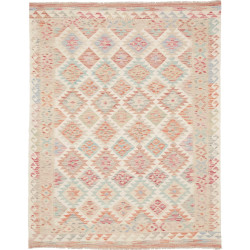 Rug Kilim Afghanistan 153x192 Cream Coral Blue