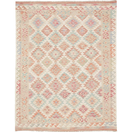 Rug Kilim Afghanistan 153x192 Cream Coral Blue