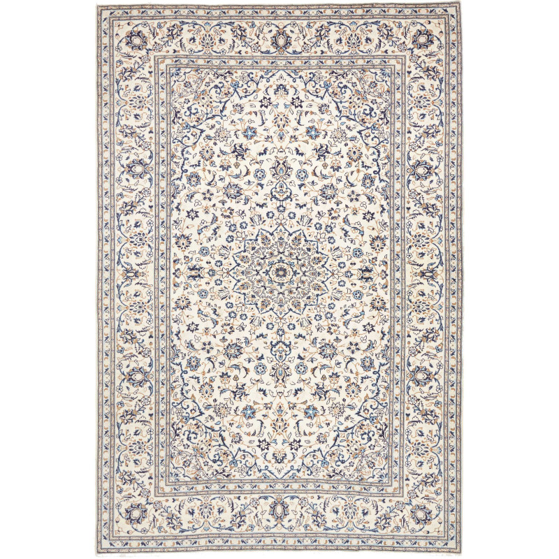 Rug Kashan Persia 200x303 Cream Off White Dark
