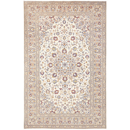 Rug Kashan Persia 200x310 Ivory Cream Dark Blue