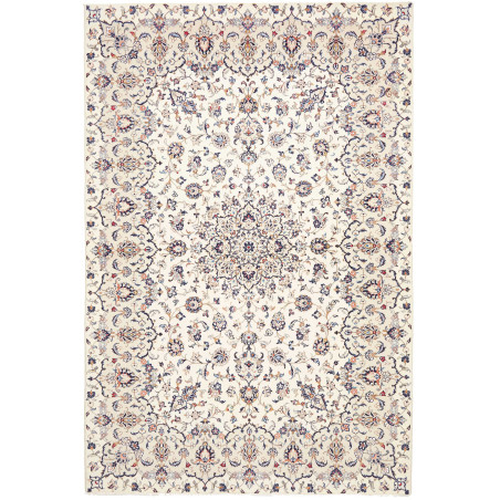 Rug Kashan Persia 197x300 Cream White Dark Blue
