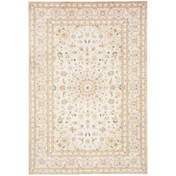 Rug Kashan Persia 202x292 Ivory Cream Beige Pea