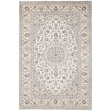 Rug Kashan Persia 195x294 Cream White Navy Blue