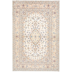 Rug Kashan Persia 196x293 Beige Cream Light Blu