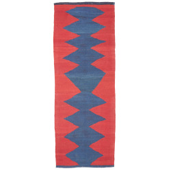 Rug Kilim Vintage Persia 77x214 Scarlet Red Ind