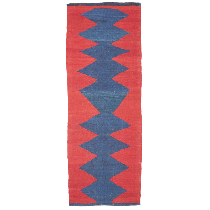 Rug Kilim Vintage Persia 77x214 Scarlet Red Ind