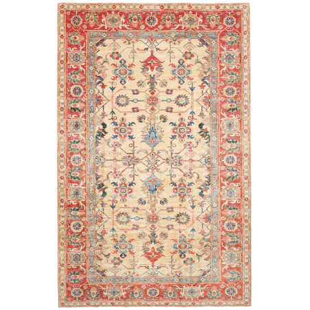 Rug Kazak Fine Pakistan 200x314 Beige Cream Bri