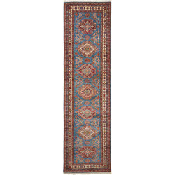 Rug Kazak Fine Pakistan 81x295 Teal Blue Brick