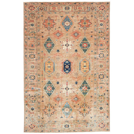 Rug Kazak Fine Pakistan 201x302 Beige Blue Oran