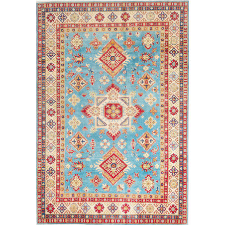 Rug Kazak Afghanistan 198x293 Turquoise Blue Re