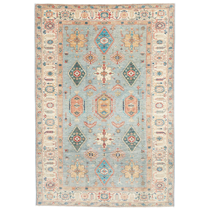 Rug Kazak Fine Pakistan 208x303 Muted Light Blu