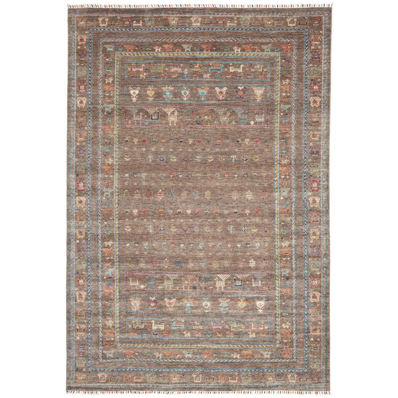 Rug Rubin Pakistan 202x294 Brown Taupe Blue Sky